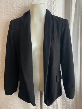 Necessary Objects Black Open Front Draped Blazer
